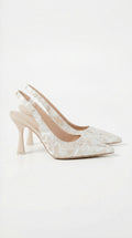 Lace Heeled Sandals - Elegant Design for Formal Events - Women's Footwear