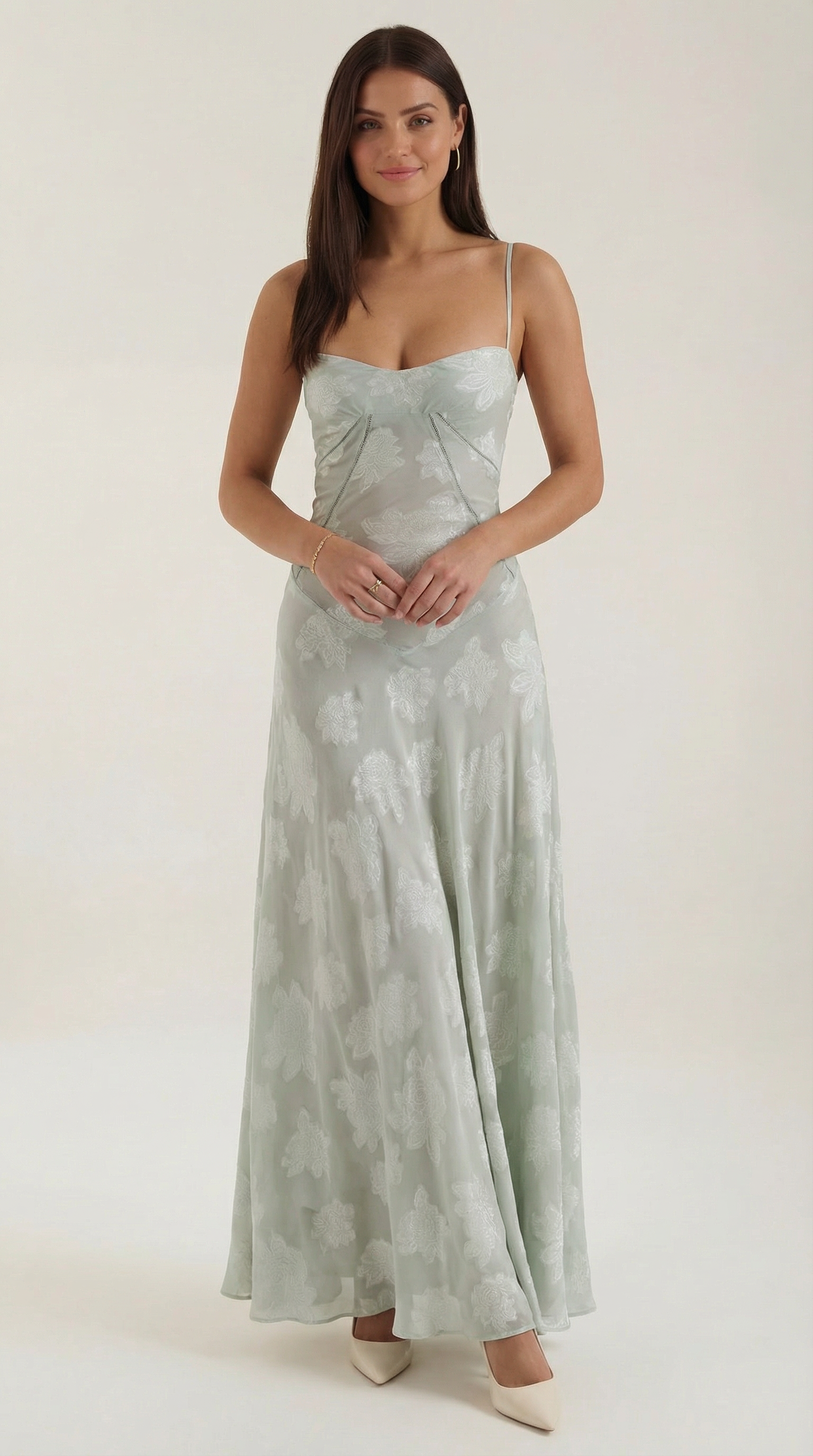 Lace Maxi Dress for Women - Elegant Floral Design - Perfect for Formal Events and Special Occasions