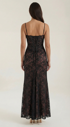 Lace Maxi Dress for Women - Elegant Long Dress with Sleeves - Perfect for Formal Events and Special Occasions