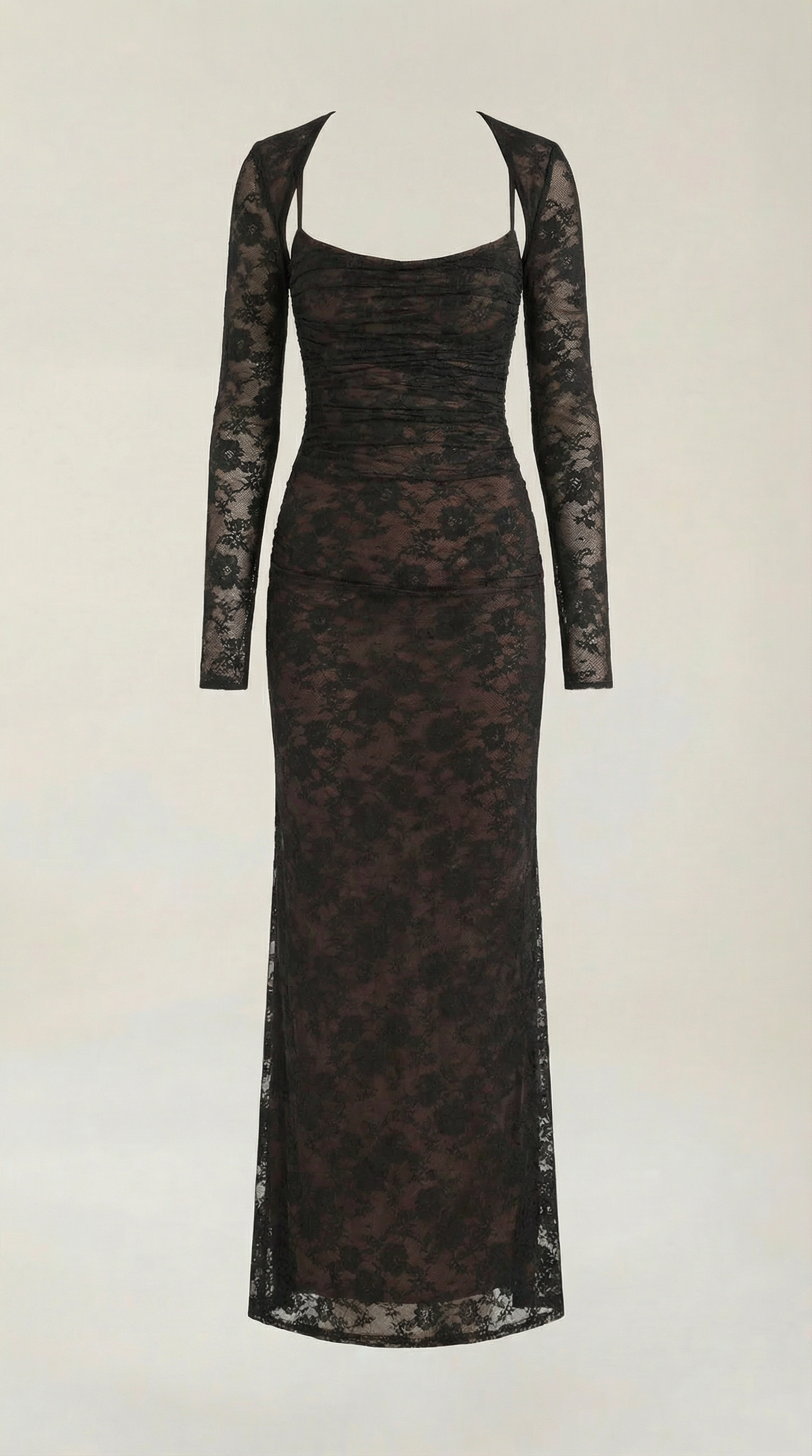 Lace Maxi Dress for Women - Elegant Long Dress with Sleeves - Perfect for Formal Events and Special Occasions