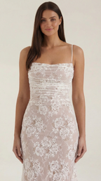 Lace Maxi Dress for Women - Elegant Long Dress with Sleeves - Perfect for Formal Events and Special Occasions