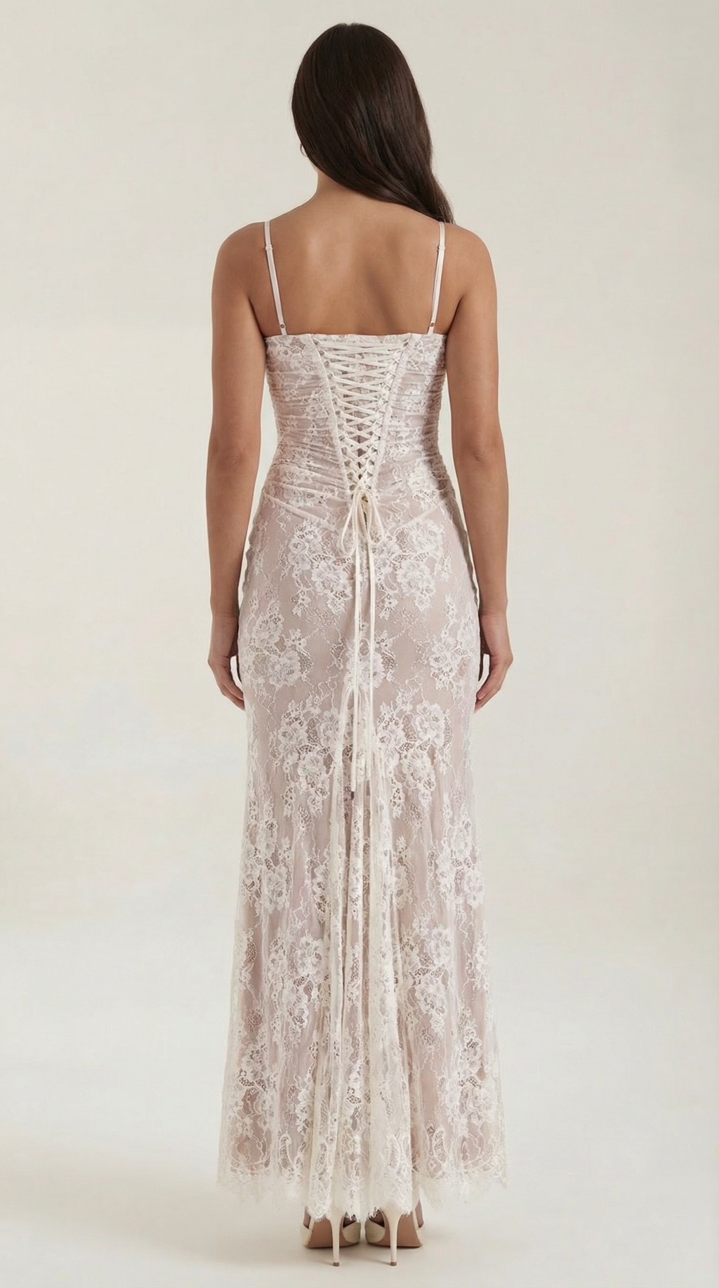 Lace Maxi Dress for Women - Elegant Long Dress with Sleeves - Perfect for Formal Events and Special Occasions