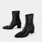 Leather Ankle Boots for Women with Side Zip Closure - Stylish Footwear for Everyday Wear