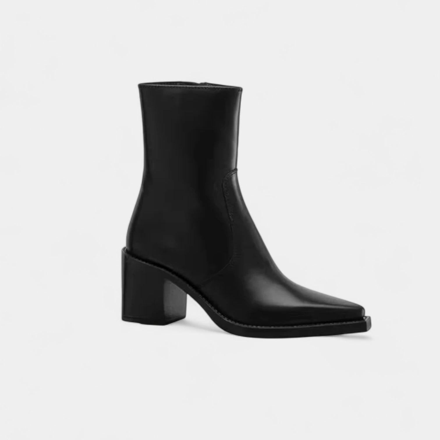 Leather Ankle Boots for Women with Side Zip Closure - Stylish Footwear for Everyday Wear