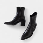 Leather Ankle Boots for Women with Side Zip Closure - Stylish Footwear for Everyday Wear