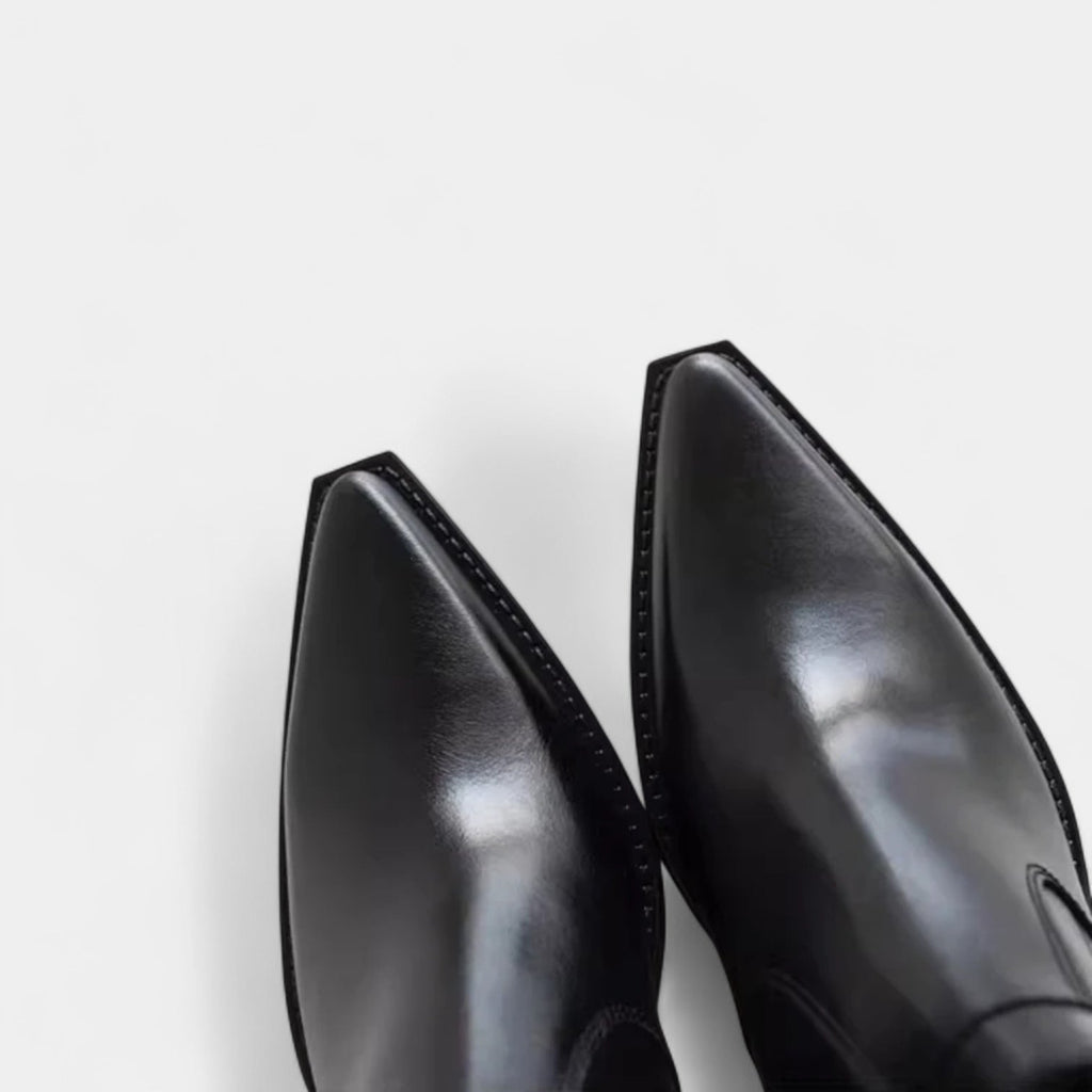 Leather Ankle Boots for Women with Side Zip Closure - Stylish Footwear for Everyday Wear