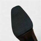 Leather Ankle Boots for Women with Squared Point and Block Heel - Stylish Footwear for Casual or Dressy Occasions