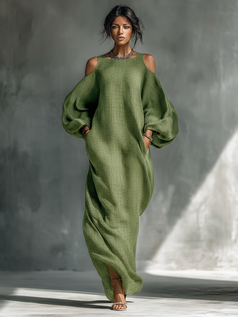 Light Green Cold-Shoulder Maxi Dress Women UK – Wedding Guest Garden Party Evening Gown, Cocktail Attire