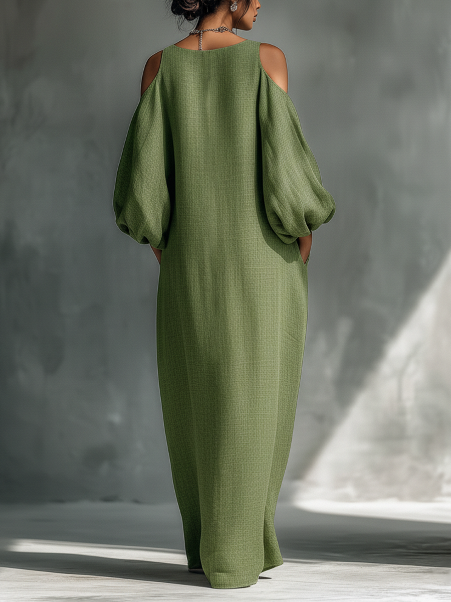 Light Green Cold-Shoulder Maxi Dress Women UK – Wedding Guest Garden Party Evening Gown, Cocktail Attire