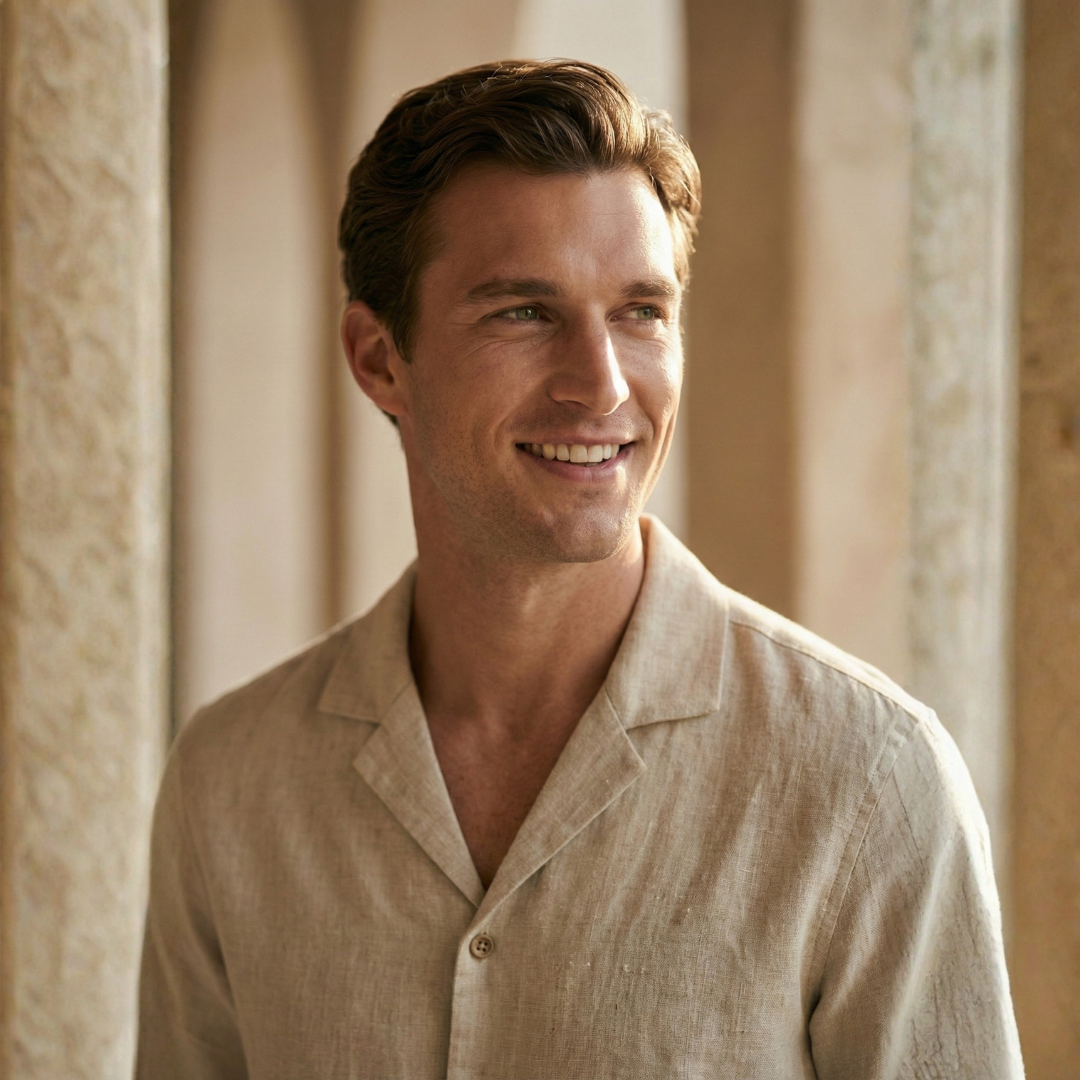 Lightweight Linen Shirt and Trousers Set for Men - Casual Summer Outfit