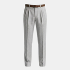 Linen Blend Pleated Straight Leg Trousers for Men - Casual or Formal Wear