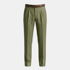 Linen Blend Pleated Straight Leg Trousers for Men - Casual or Formal Wear