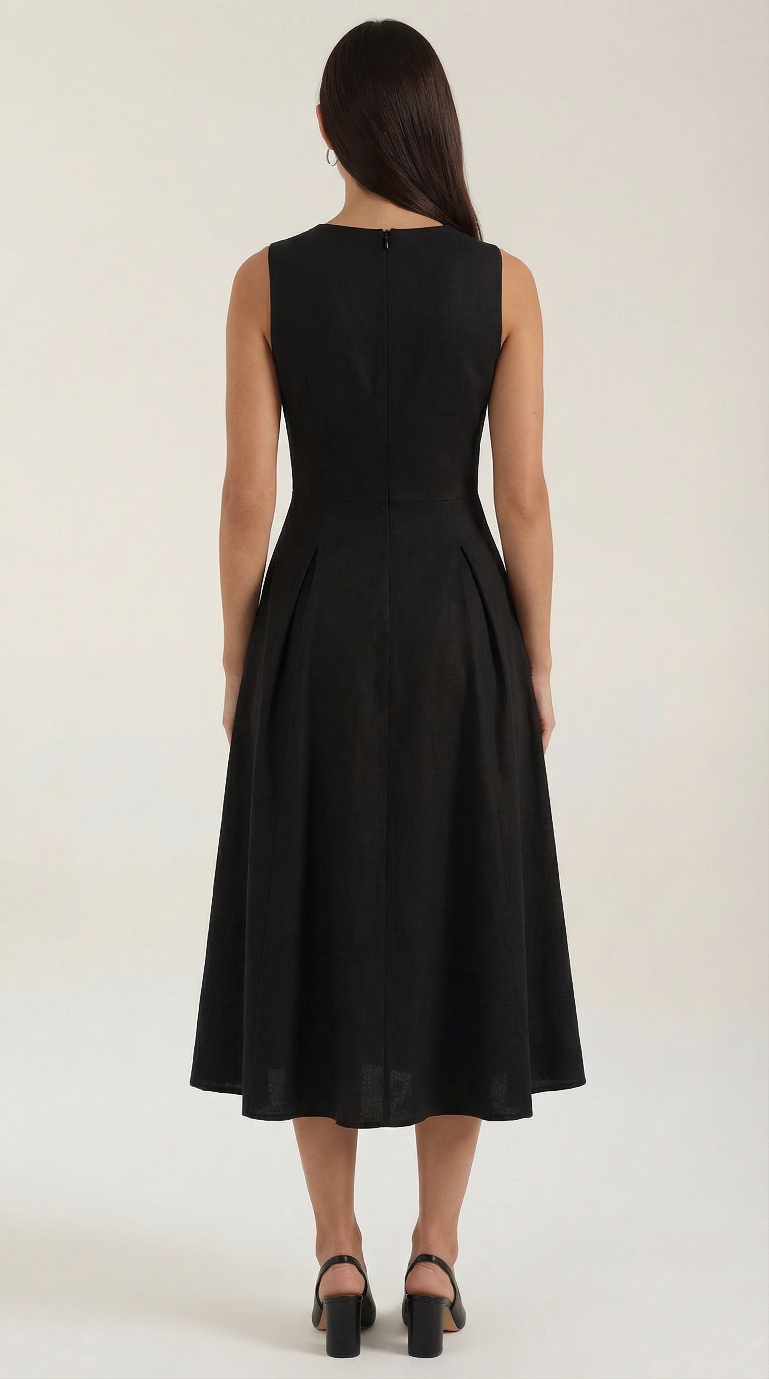 Linen Cutout Dress for Women - Casual Summer Style - Lightweight and Breathable Fabric - Perfect for Outdoor Events