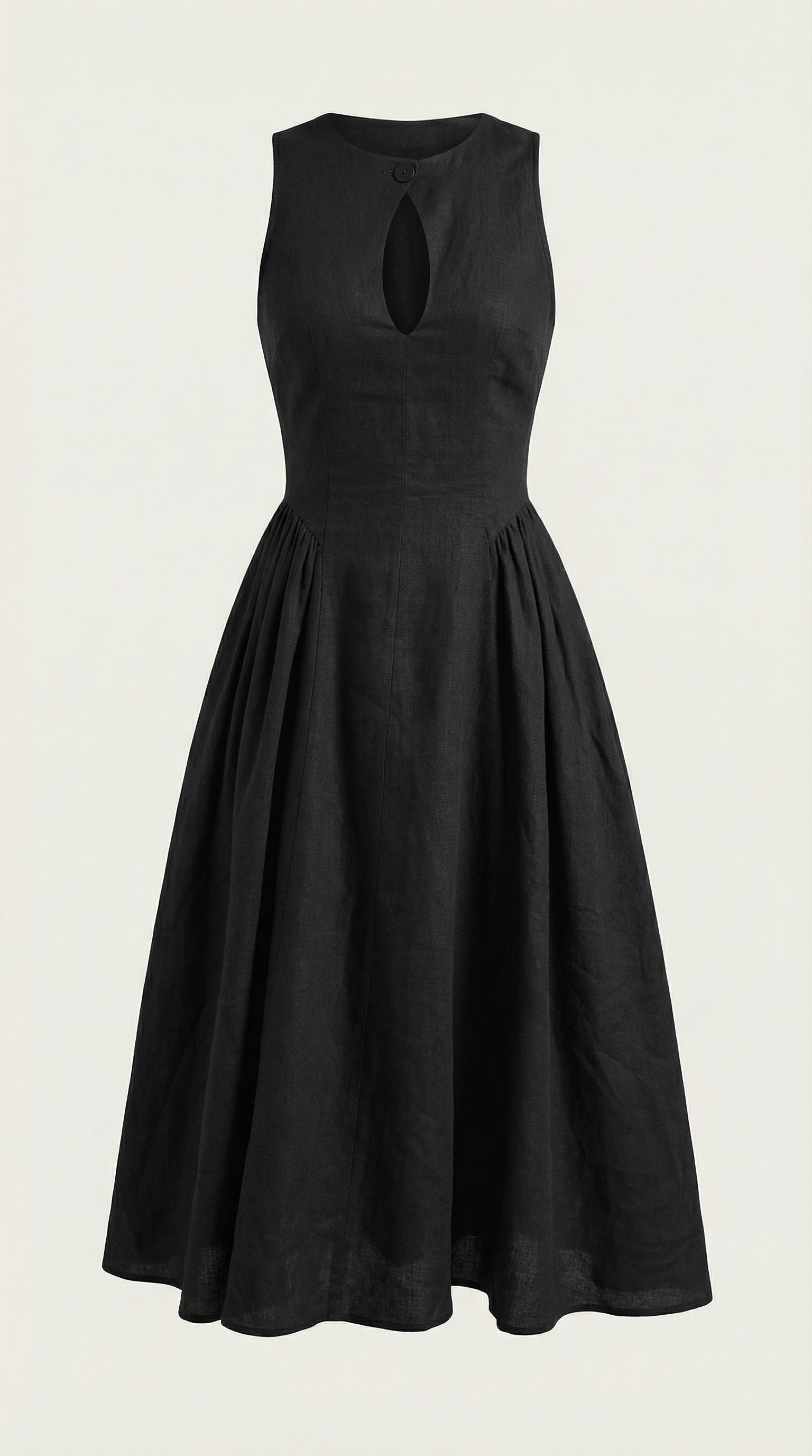 Linen Cutout Dress for Women - Casual Summer Style - Lightweight and Breathable Fabric - Perfect for Outdoor Events