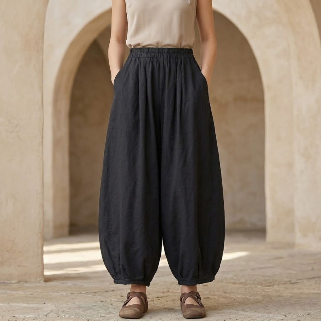 Linen Harem Pants for Women - Loose Fit, Comfortable Casual Wear