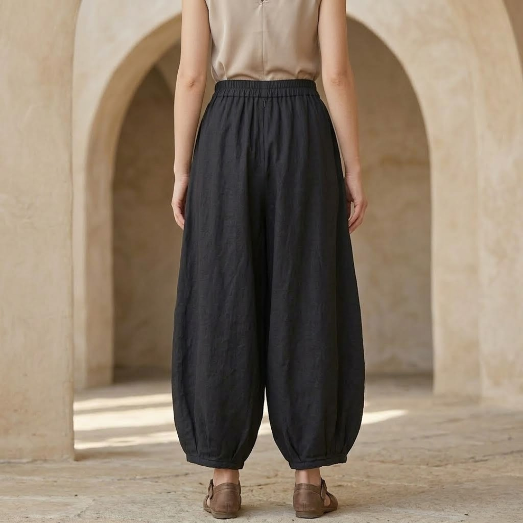Linen Harem Pants for Women - Loose Fit, Comfortable Casual Wear