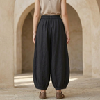 Linen Harem Pants for Women - Loose Fit, Comfortable Casual Wear