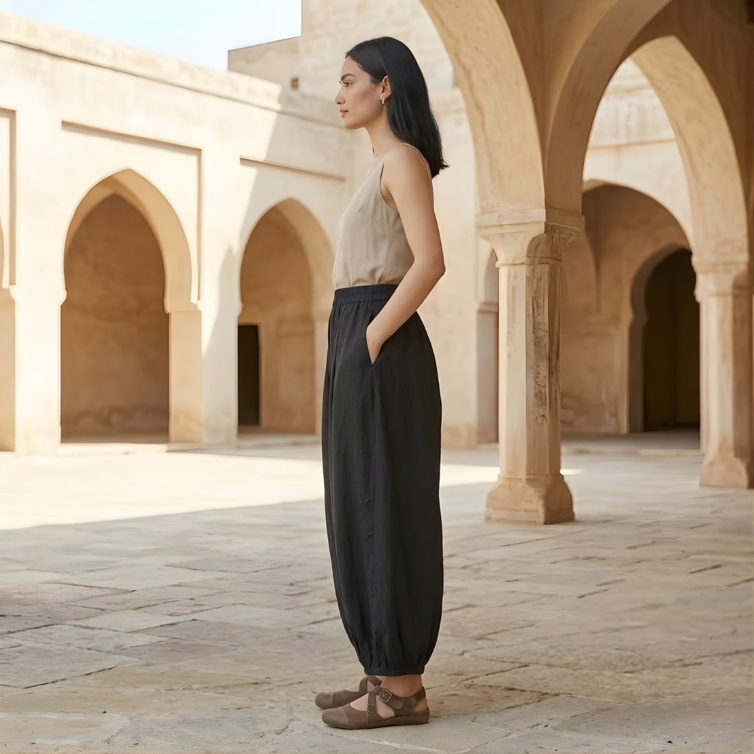 Linen Harem Pants for Women - Loose Fit, Comfortable Casual Wear