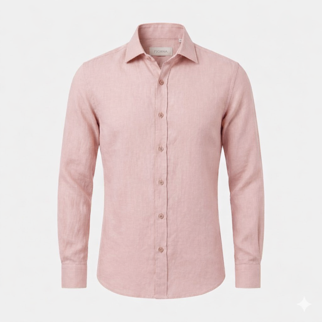 Linen Long Sleeve Button-Up Shirt for Men | Smart Casual Wear