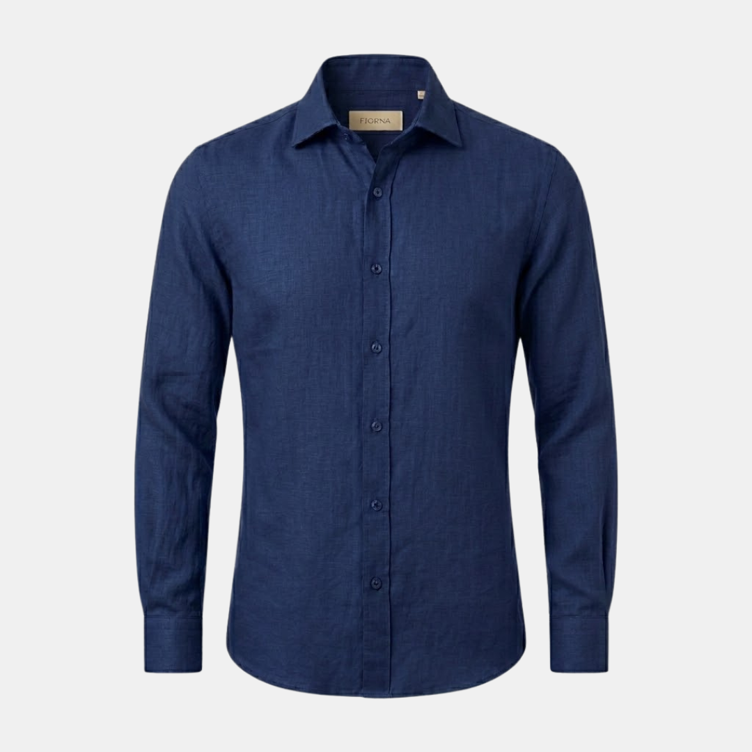 Linen Long Sleeve Button-Up Shirt for Men | Smart Casual Wear