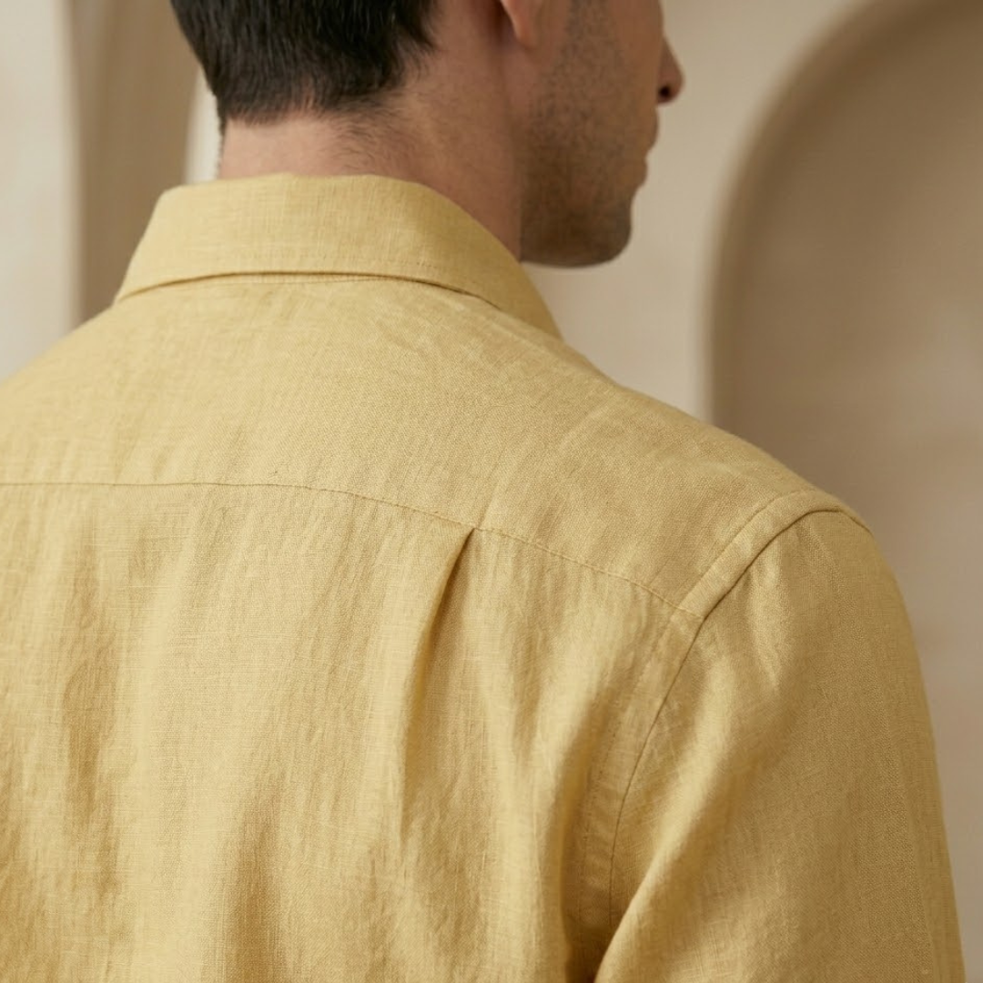 Linen Long Sleeve Button-Up Shirt for Men | Smart Casual Wear