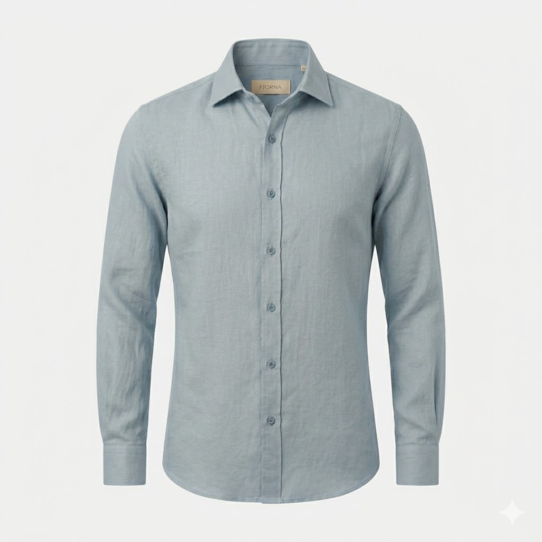 Linen Long Sleeve Button-Up Shirt for Men | Smart Casual Wear