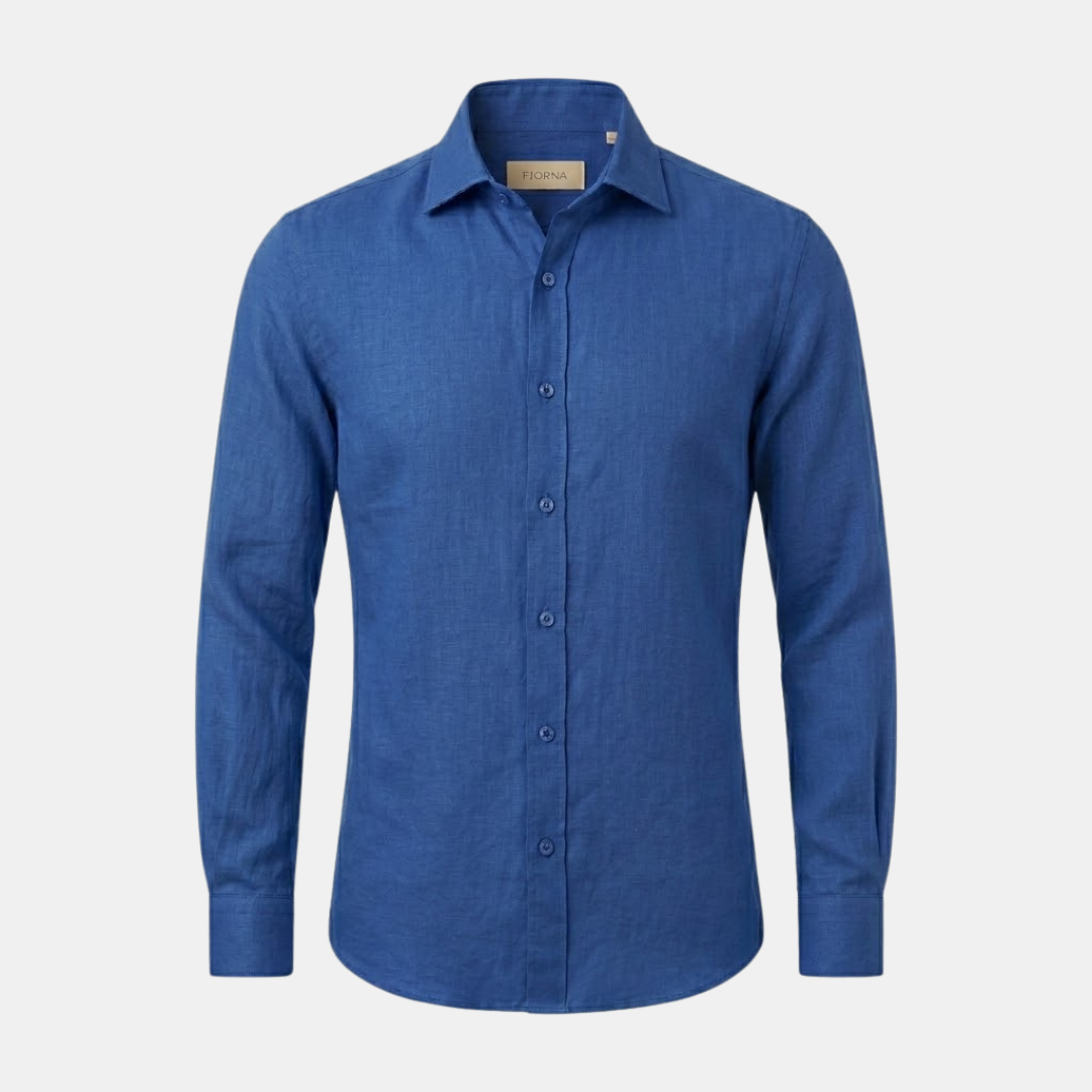 Linen Long Sleeve Button-Up Shirt for Men | Smart Casual Wear
