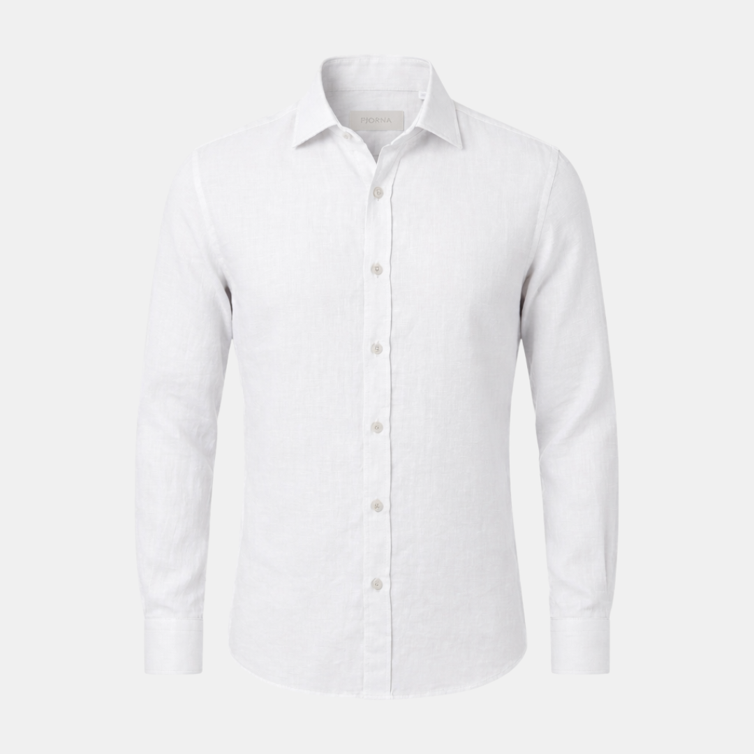 Linen Long Sleeve Button-Up Shirt for Men | Smart Casual Wear