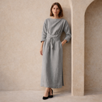 Linen Maxi Wrap Dress for Women with Tie Waist - Casual Summer Outfit