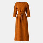 Linen Maxi Wrap Dress for Women with Tie Waist - Casual Summer Outfit