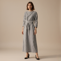 Linen Maxi Wrap Dress for Women with Tie Waist - Casual Summer Outfit