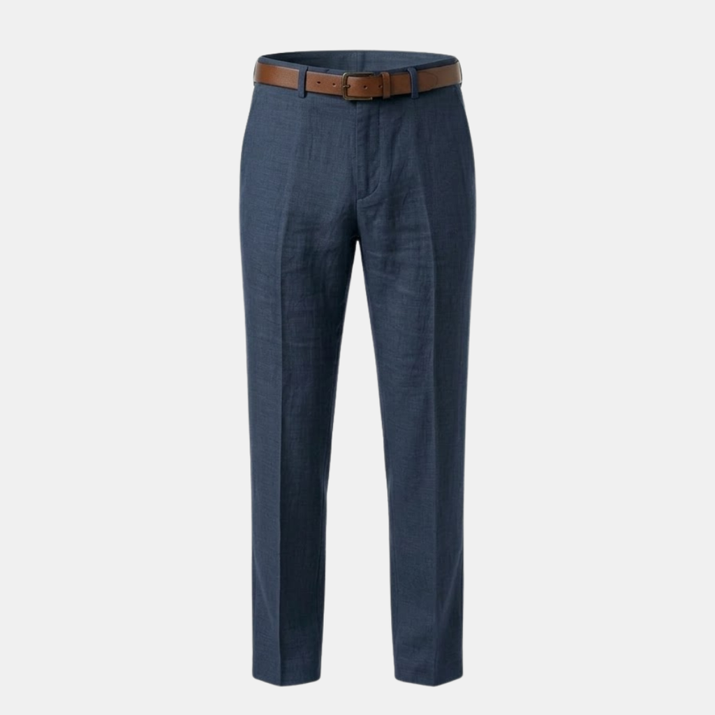 Linen Straight Leg Trousers for Men - Tailored Fit for Casual or Formal Wear