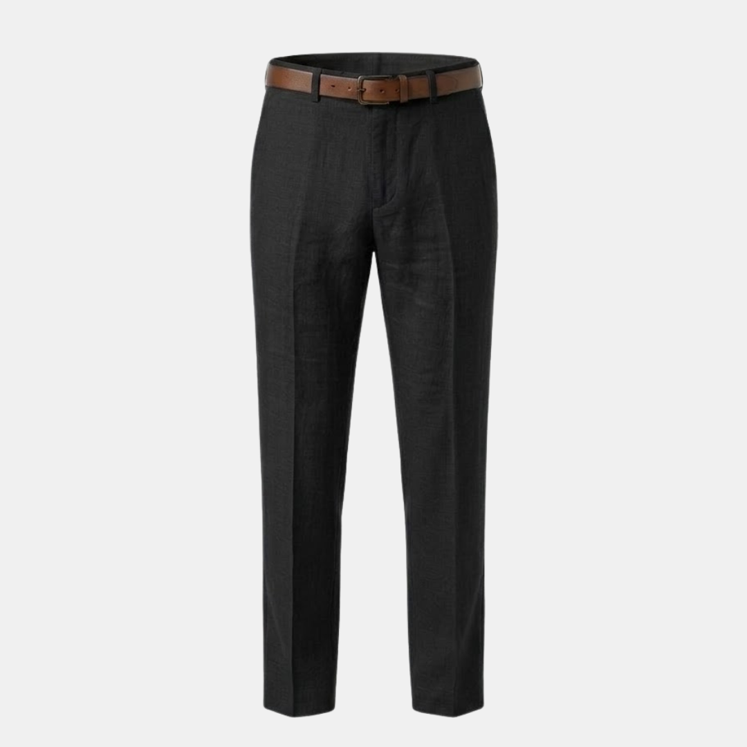 Linen Straight Leg Trousers for Men - Tailored Fit for Casual or Formal Wear