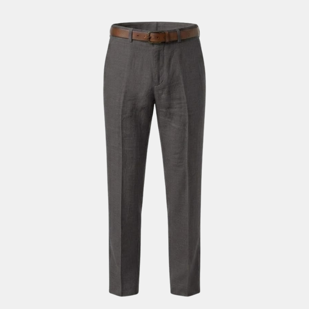 Linen Straight Leg Trousers for Men - Tailored Fit for Casual or Formal Wear