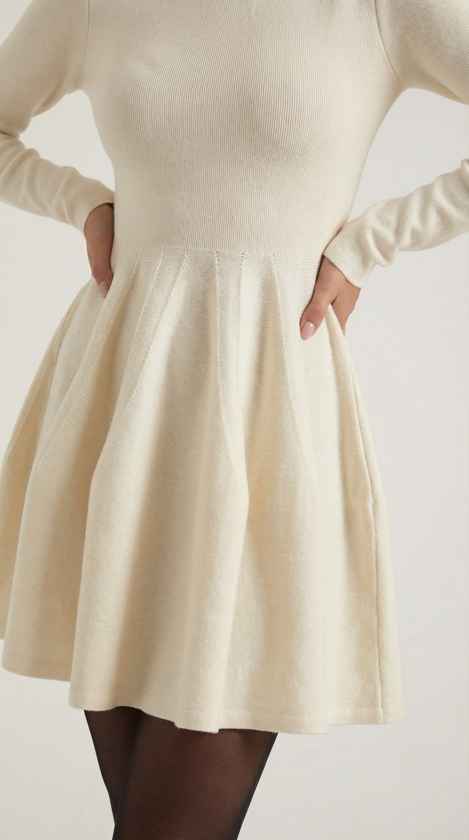 Long Sleeve Pleated Mini Dress in Soft Fabric - Elegant Casual Wear for Parties and Events