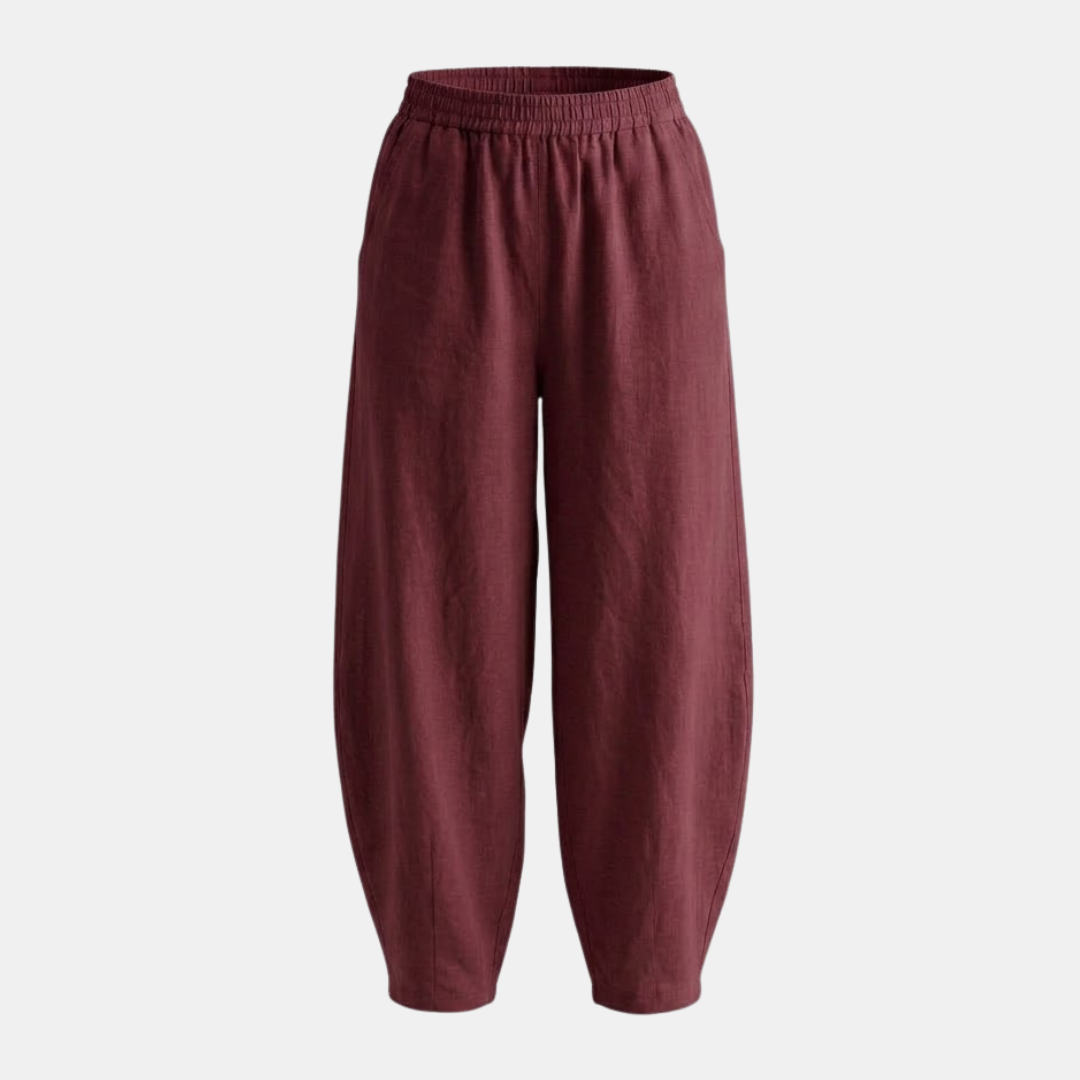 Loose Fit Cotton Linen Trousers for Women - Comfortable Casual Wear Pants