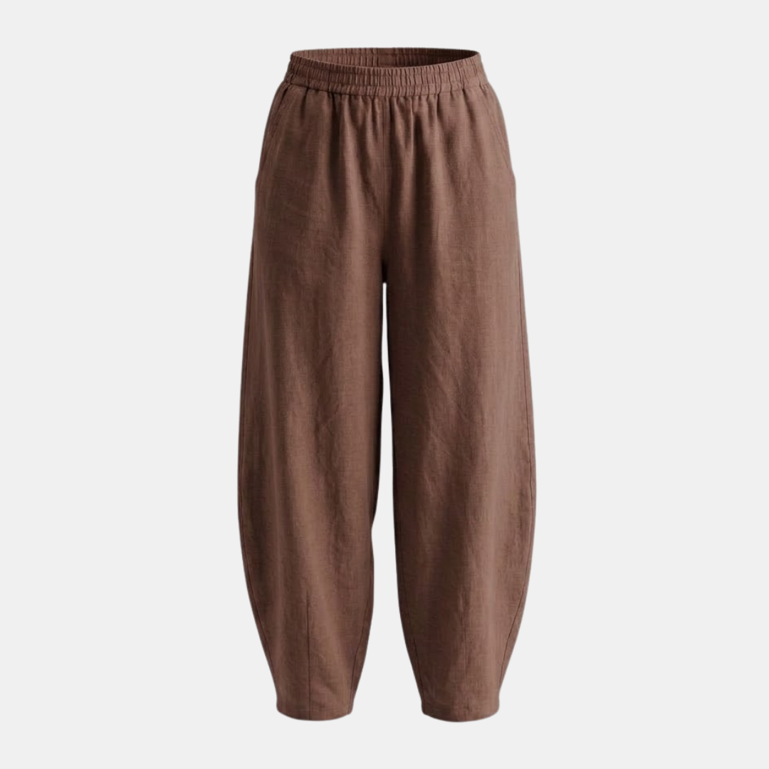 Loose Fit Cotton Linen Trousers for Women - Comfortable Casual Wear Pants