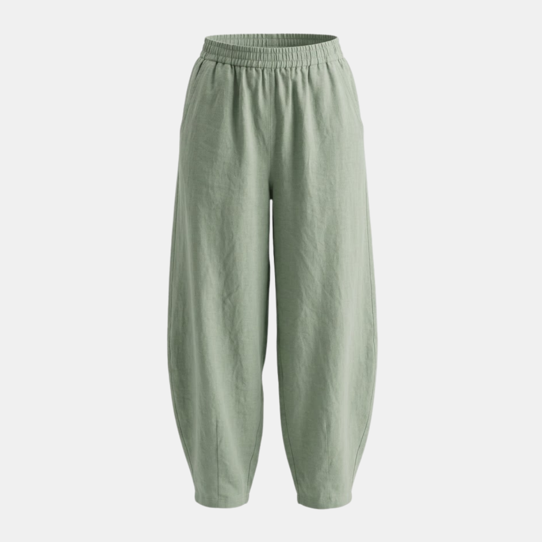 Loose Fit Cotton Linen Trousers for Women - Comfortable Casual Wear Pants