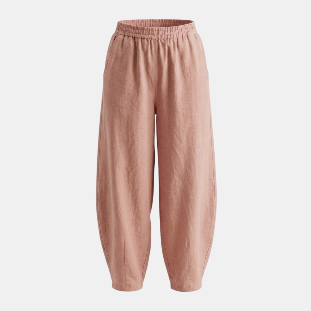 Loose Fit Cotton Linen Trousers for Women - Comfortable Casual Wear Pants