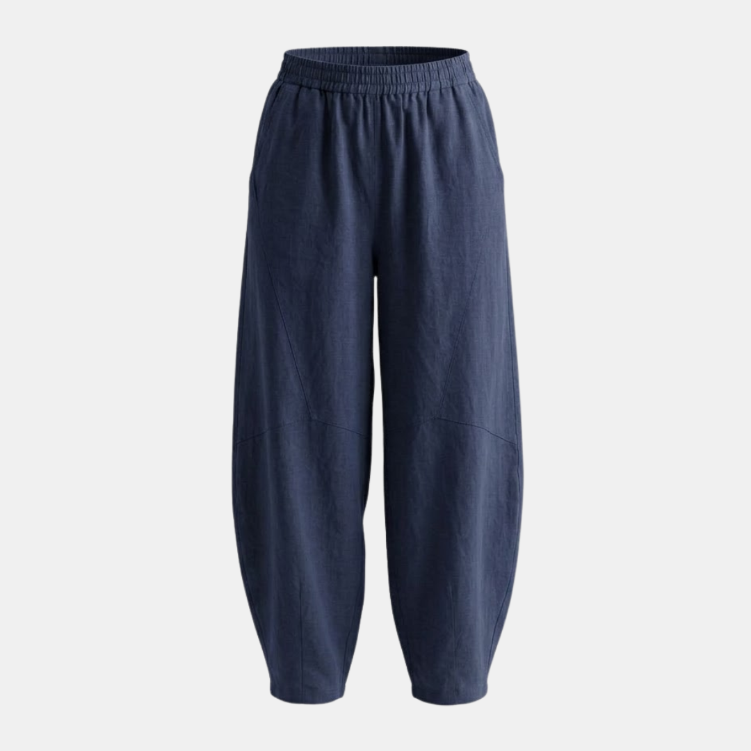 Loose Fit Cotton Linen Trousers for Women - Comfortable Casual Wear Pants