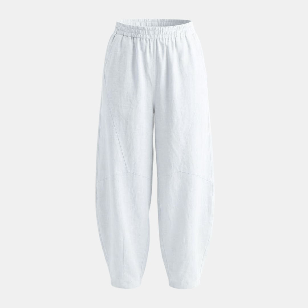 Loose Fit Cotton Linen Trousers for Women - Comfortable Casual Wear Pants