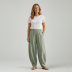 Loose Fit Cotton Linen Trousers for Women - Comfortable Casual Wear Pants