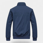 Men's Bomber Jacket with Checked Lining and Ribbed Trims for Casual Wear