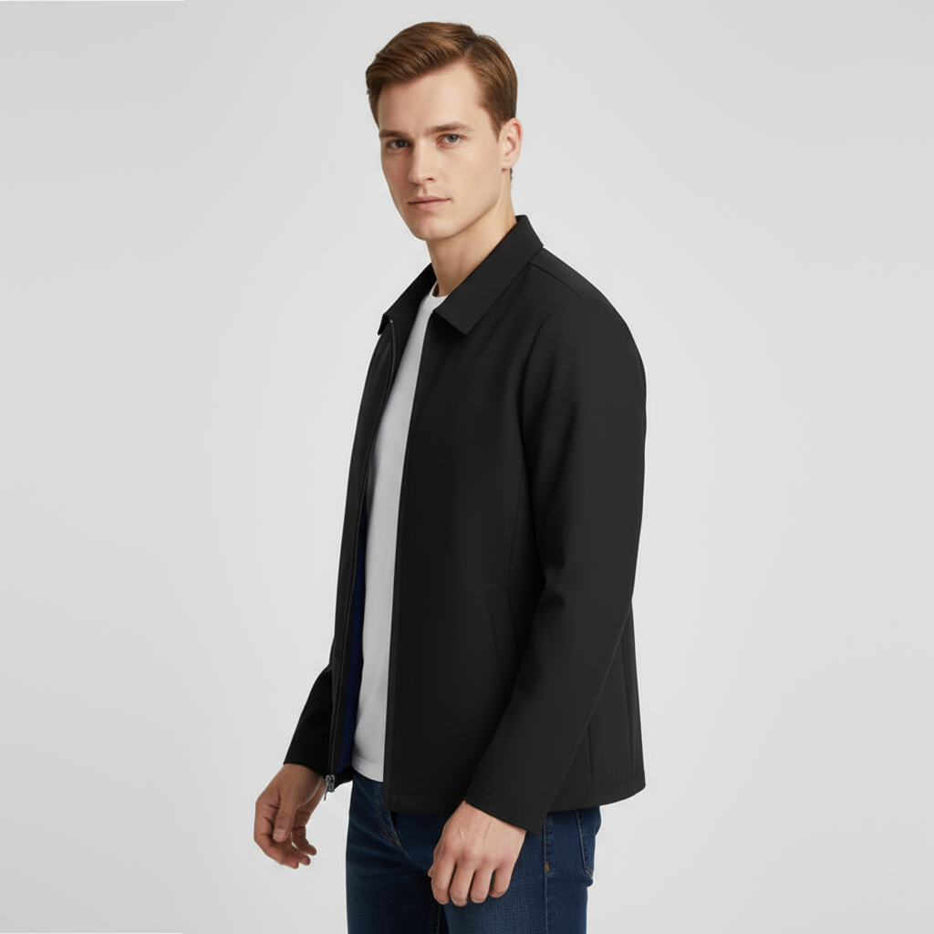 Men's Bomber Polo Jacket - Lightweight Fabric - Casual Business Style - Perfect for Office and Social Events