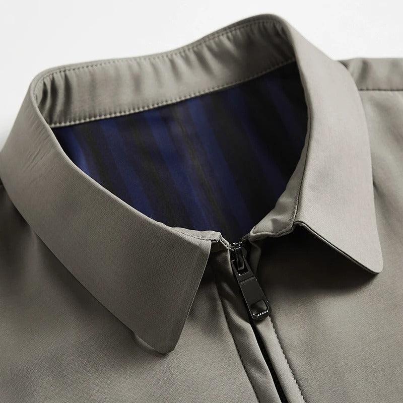 Men's Bomber Polo Jacket - Lightweight Fabric - Casual Business Style - Perfect for Office and Social Events