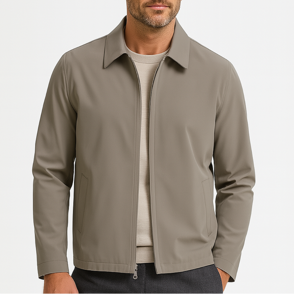 Men's Bomber Polo Jacket - Lightweight Fabric - Casual Business Style - Perfect for Office and Social Events