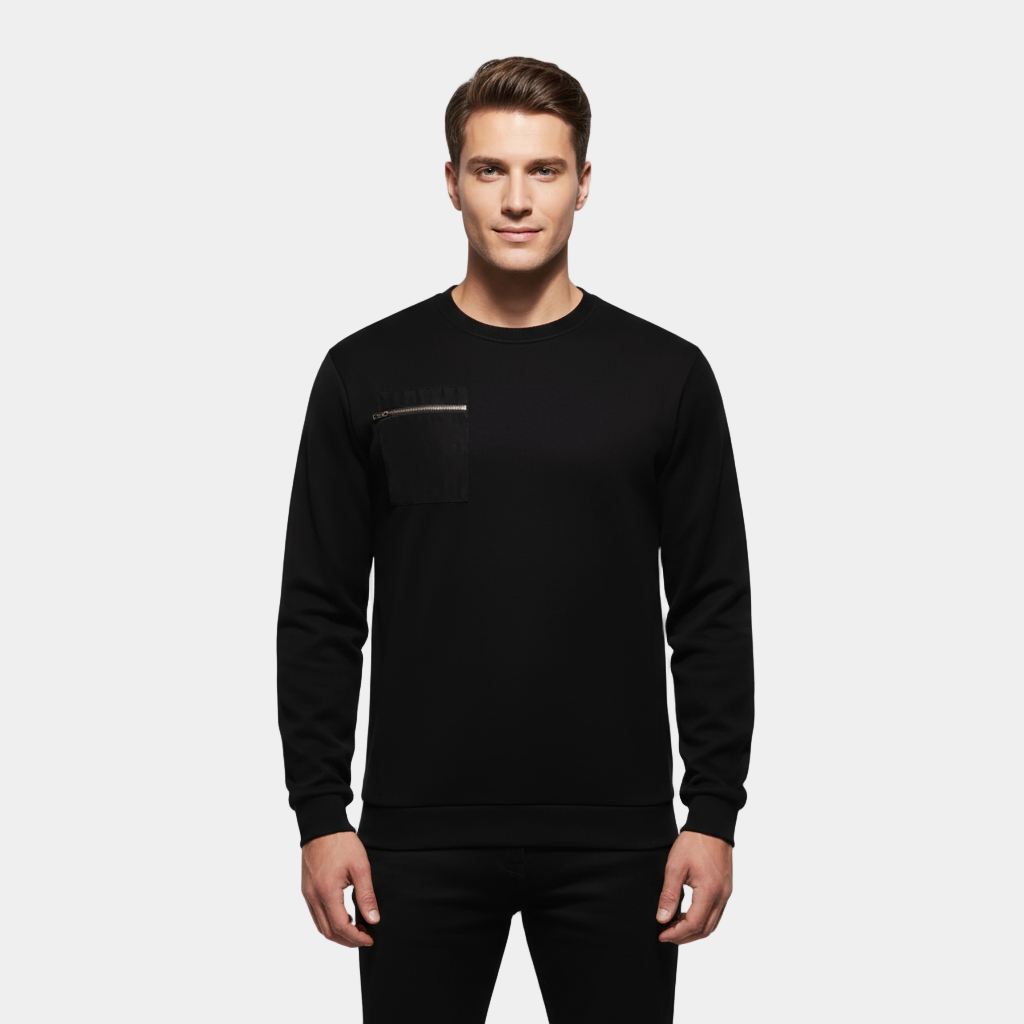 Men's Brushed Crew Neck Sweater - Soft Fabric - Casual Style - Ideal for Everyday Wear - Available in Multiple Colors