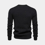 Men's Cable-Knit Sweater in Soft Cotton Blend - Classic Crew Neck Jumper for Casual Wear and Layering