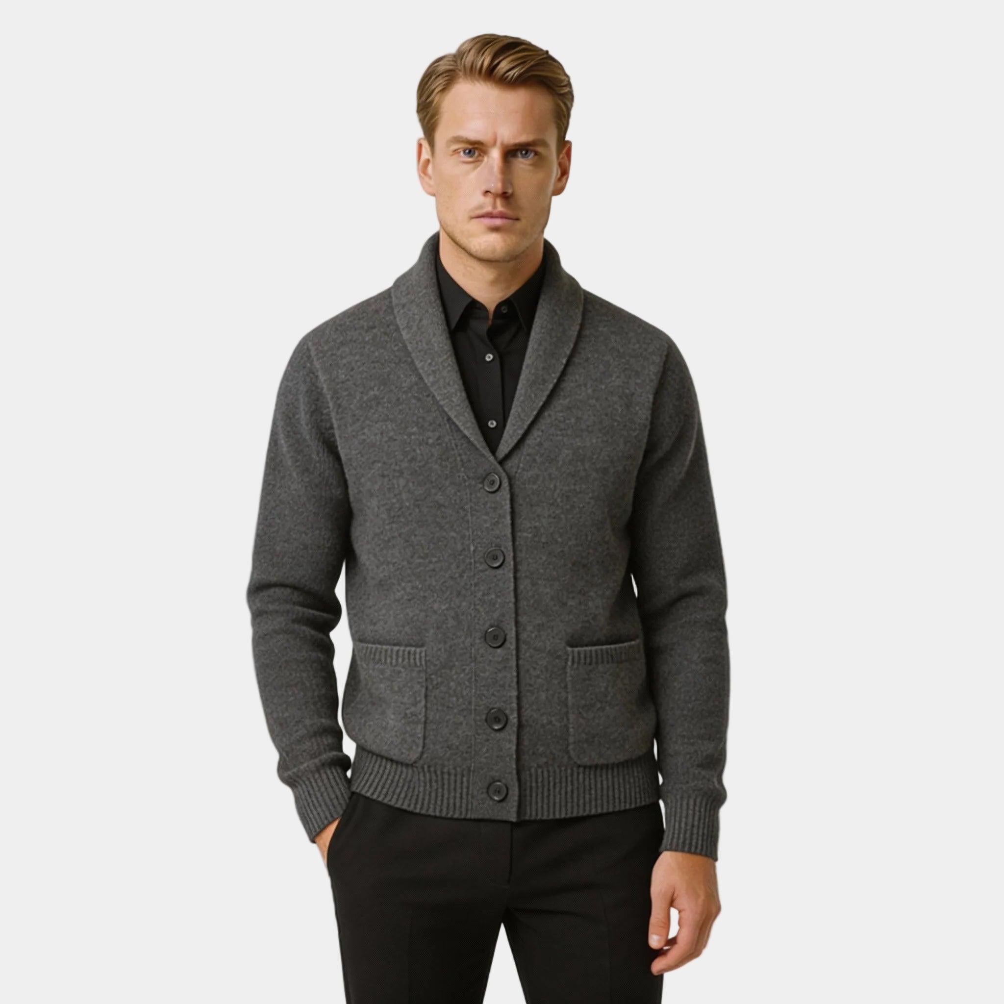Men's Cashmere Cardigan - Buttoned Design for Casual or Formal Wear - Soft, Lightweight Knit Sweater