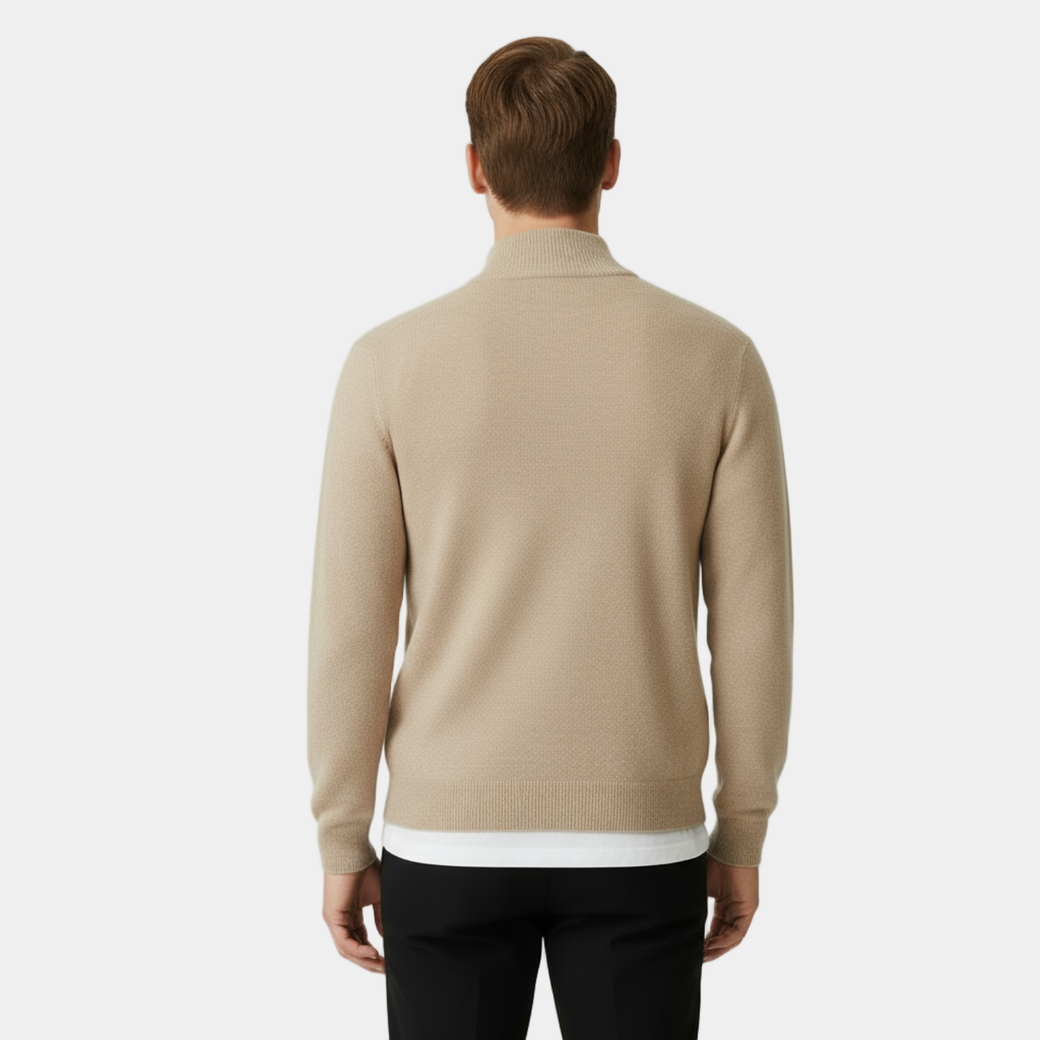 Men's Cashmere Full-Zip Cardigan - Soft Knit Sweater for Casual Wear and Layering